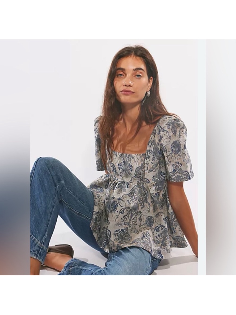 Free People Eloise Jacquard Blouse